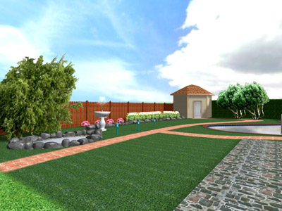 free garden plan with swimming pool